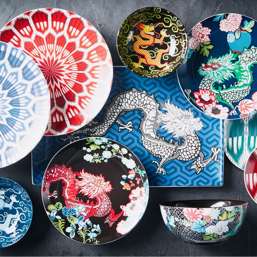 William Sonoma x Schumacher App Plates Set of 3 See Photos